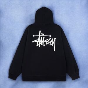 Stussy Black Hoodie with White Logo